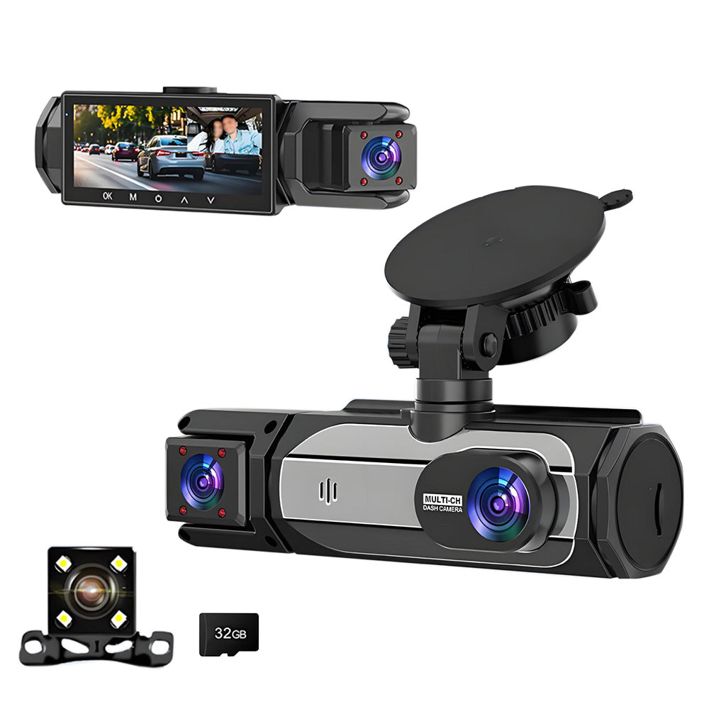 3-in-1 Mini Dash Cam for Cars ¨C Night Vision with Loop Recording
