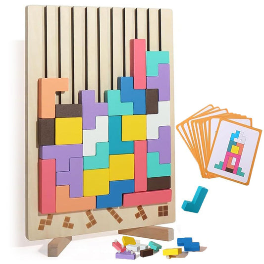 Giant Wooden Block Stacking Puzzle Montessori Educational Toy