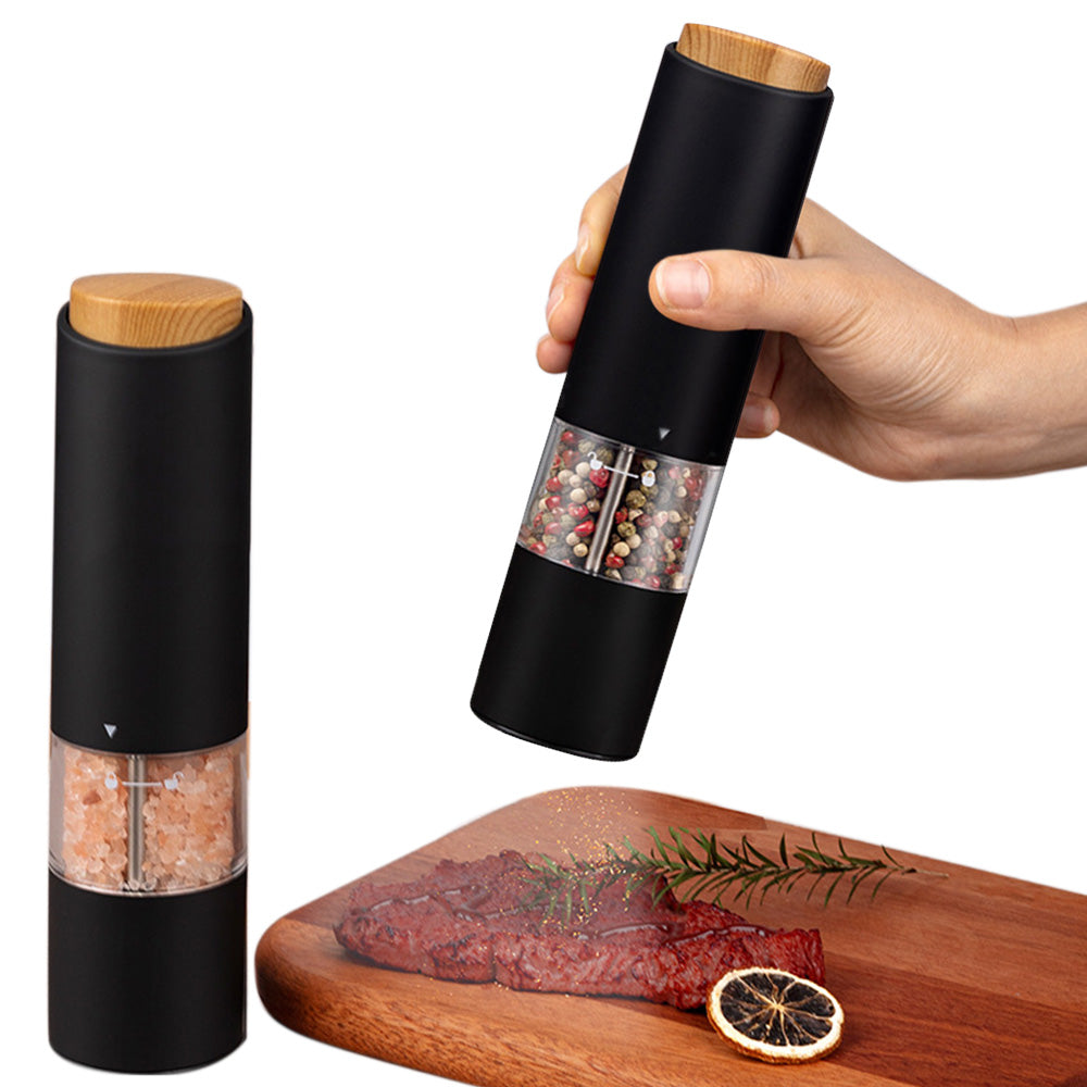 2PCS Electric Pepper Grinders ââ‚?LED Light & Adjustable Coarseness