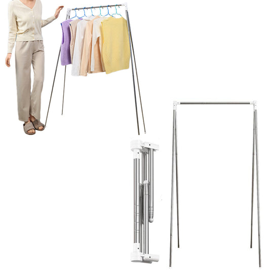 Portable Travel Telescopic Garment Rack Folding Clothes Rack