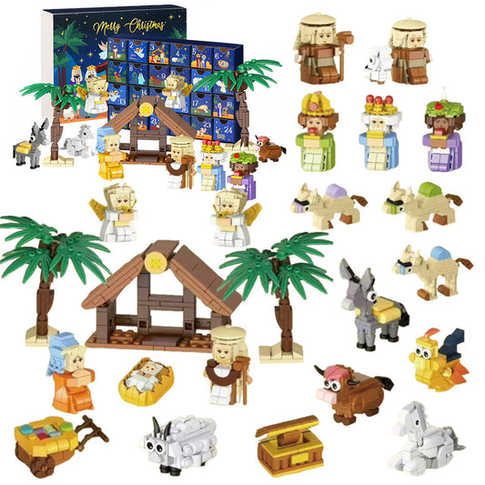 Christmas Advent Calendar ¨C 24-Day Building Block Nativity Toy Gift for Kids