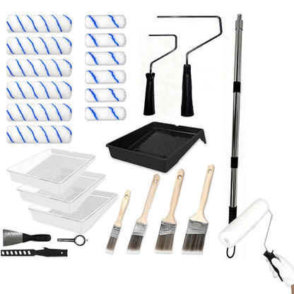 Paint Roller Kit with Adjustable Extension Pole for Home Wall & Furniture Painting