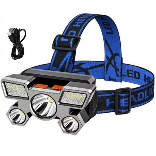 USB Rechargeable LED Headlamp with 4 Modes for Camping Fishing & Outdoor