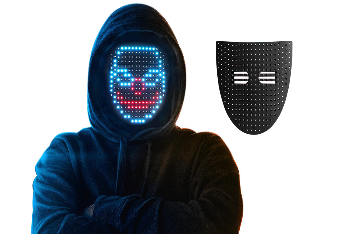 LED Light Up Mask with Gesture Sensing 50 Patterns Changing Halloween Party Props