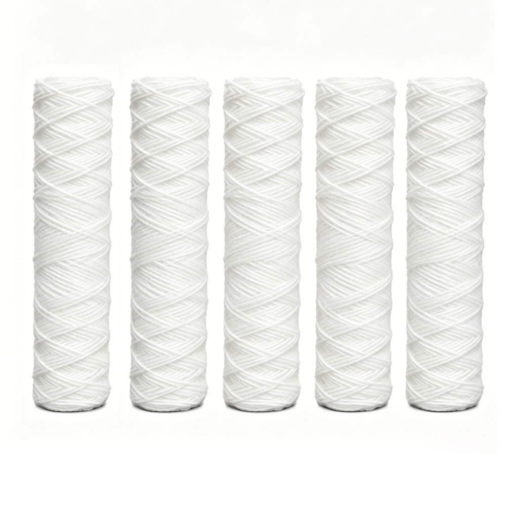 5 Pack 25.4 cm String Wound Sediment Water Filter -10-micron