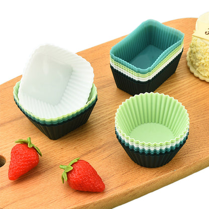 24-Pack Silicone Cupcake Baking Cups ââ‚?Mixed Colors & 3 Shapes