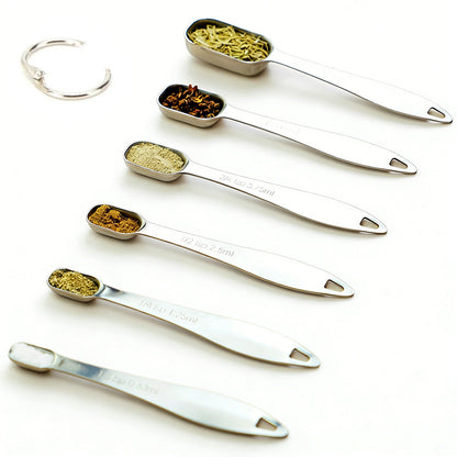6Pcs Stainless Steel Measuring Cups & Spoons Set