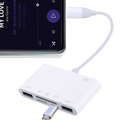 5-in-1 Memory Card Reader USB-C to Memory Card OTG Adapter for TV Camera Smartphone