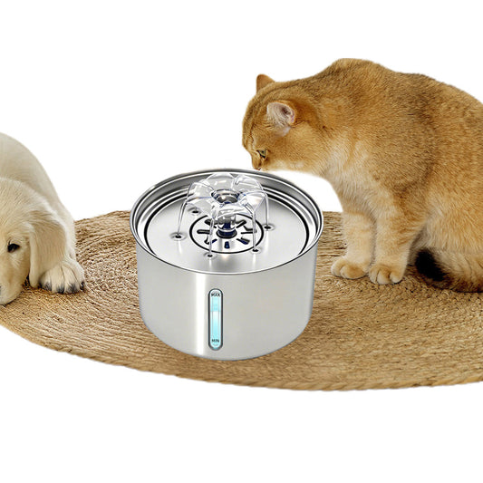 3L Stainless Steel Cat Water Fountain ¨C Automatic Electric Pet Drinking Dispenser for Cats and Dogs