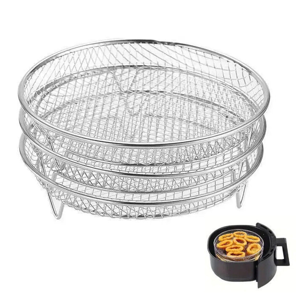 3Pcs Stainless Steel Stackable Air Fryer Cooking Racks