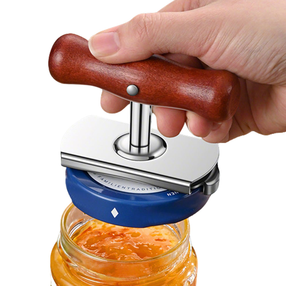 Wooden Handle Jar Opener Adjustable Bottle Opener for 3 to 13 cm