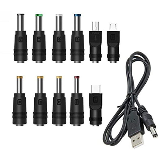 USB to DC 5V Cable 5.5x2.1mm with 11 Connectors
