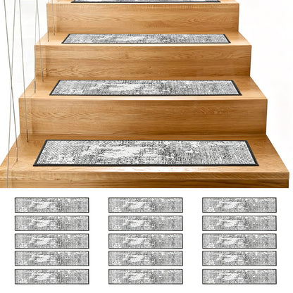 15Pcs Boho Non Slip Stair Tread Floor Mats