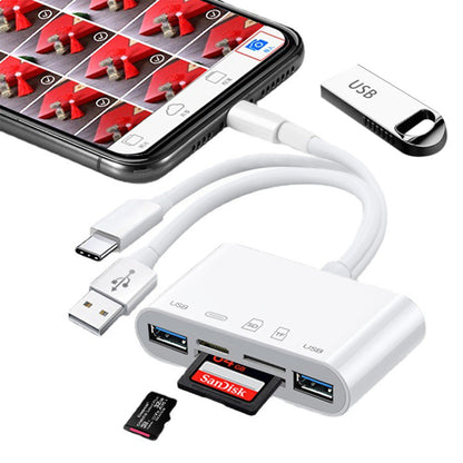 5-in-1 Memory Card Reader USB OTG Adapter SD Card Reader for iPhone iPad