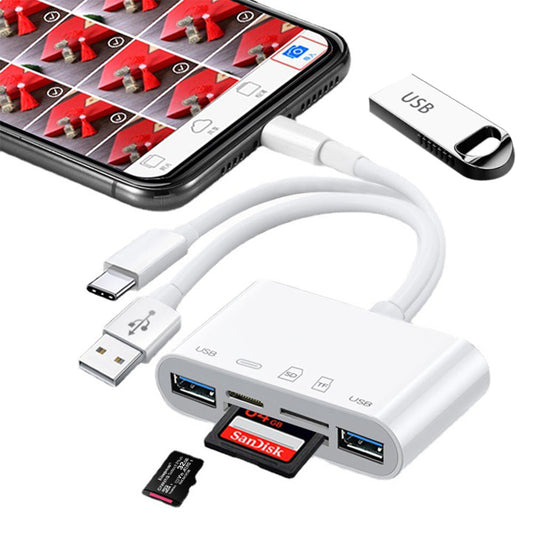 5-in-1 Memory Card Reader USB OTG Adapter SD Card Reader for iPhone iPad