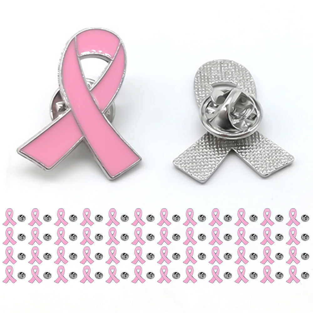 50Pcs Pink Ribbon Lapel Pins Enamel Awareness Badges for Charity Events
