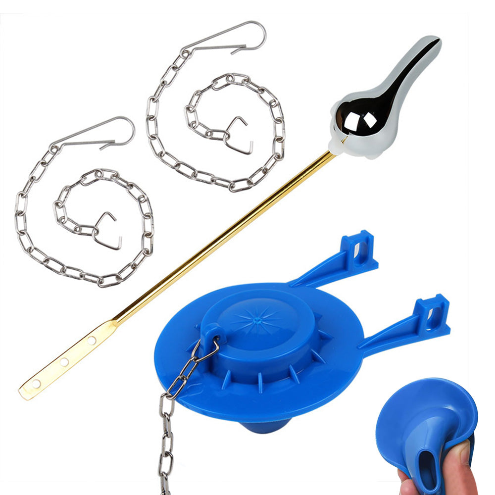 Universal Toilet Flapper Replacement Kit for Toilet Tank Flapper With Stainless Chains and Wrench