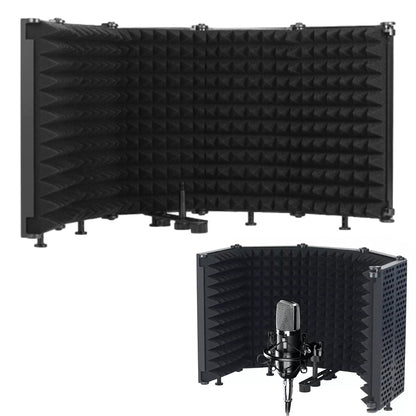 5-Panel Microphone Isolation Shield Studio Mic Sound Absorbing Foam