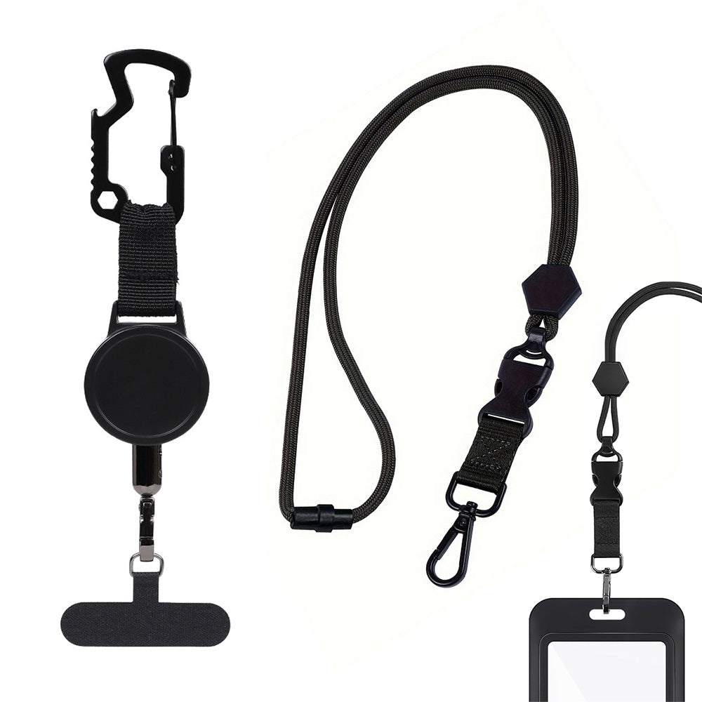 Multi-Function Retractable Carabiner with Lanyard