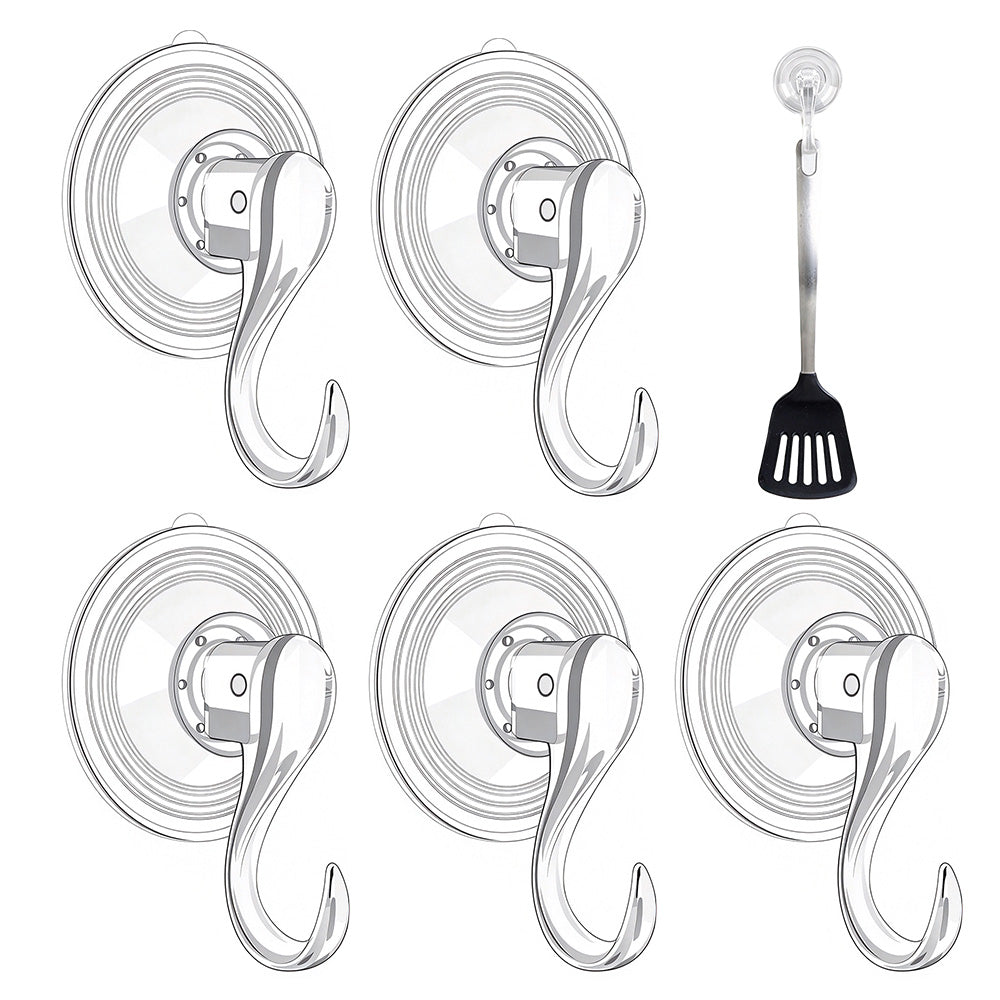 5Pcs Christmas Wreath Suction Cup Hooks Clear Hangers for Window Kitchen