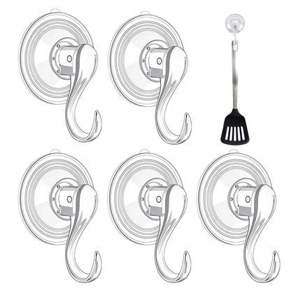 5Pcs Christmas Wreath Suction Cup Hooks Clear Hangers for Window Kitchen