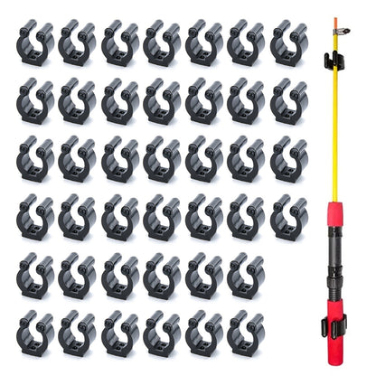40 Piece Fishing Pole Rod Holder Clips