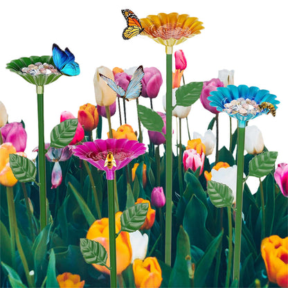 4PCS Bee Watering Station Metal Bee Water Feeder Colorful Bee Bath Bowl For Outdoor