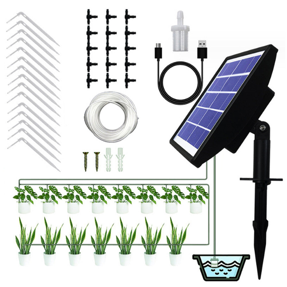 Smart Solar Automatic Drip Irrigation Watering Device Kit with Timed Watering for Pots Plants