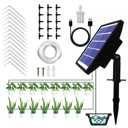 Smart Solar Automatic Drip Irrigation Watering Device Kit with Timed Watering for Pots Plants