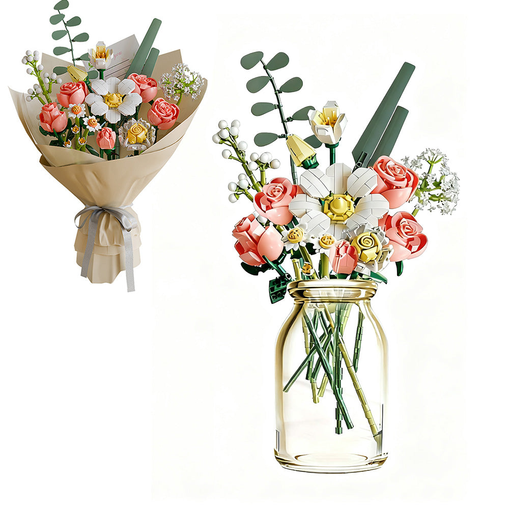 Wildflower Bouquet Building Blocks ¨C Creative DIY Flower Model Toy Set for Home Decoration