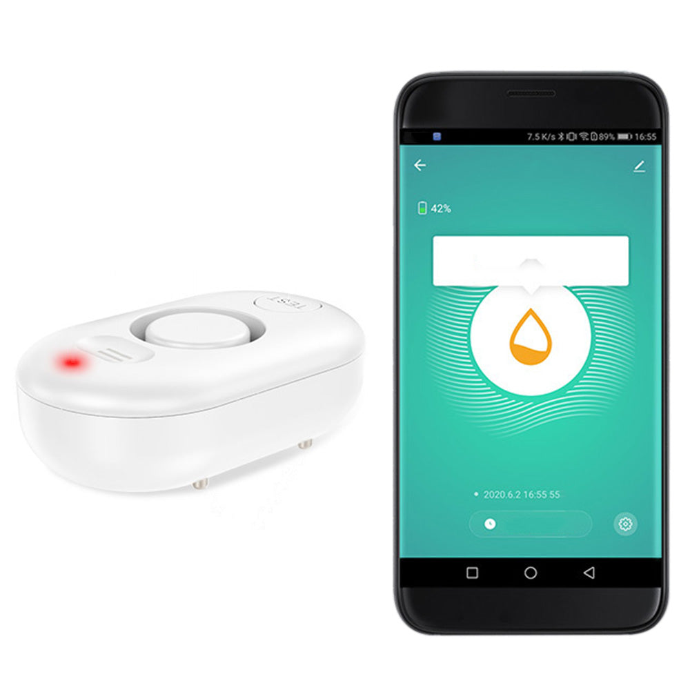 100dB WiFi Water Leak Detector Wireless Smart Water Sensor Alarm with Tuya App Notifications