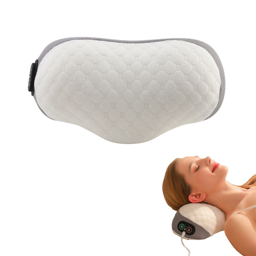Electric Cervical Neck Traction Pillow Ergonomic Neck Massager Pillow with Heating Vibration Function