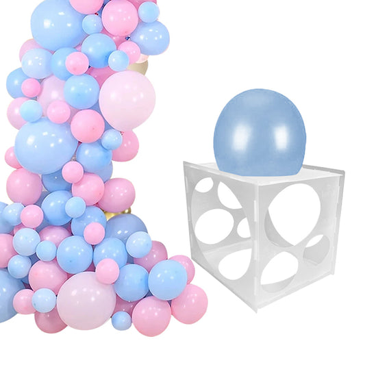 11-Hole Collapsible Plastic Balloon Sizer Box Cube Balloon Size Measurement Tool