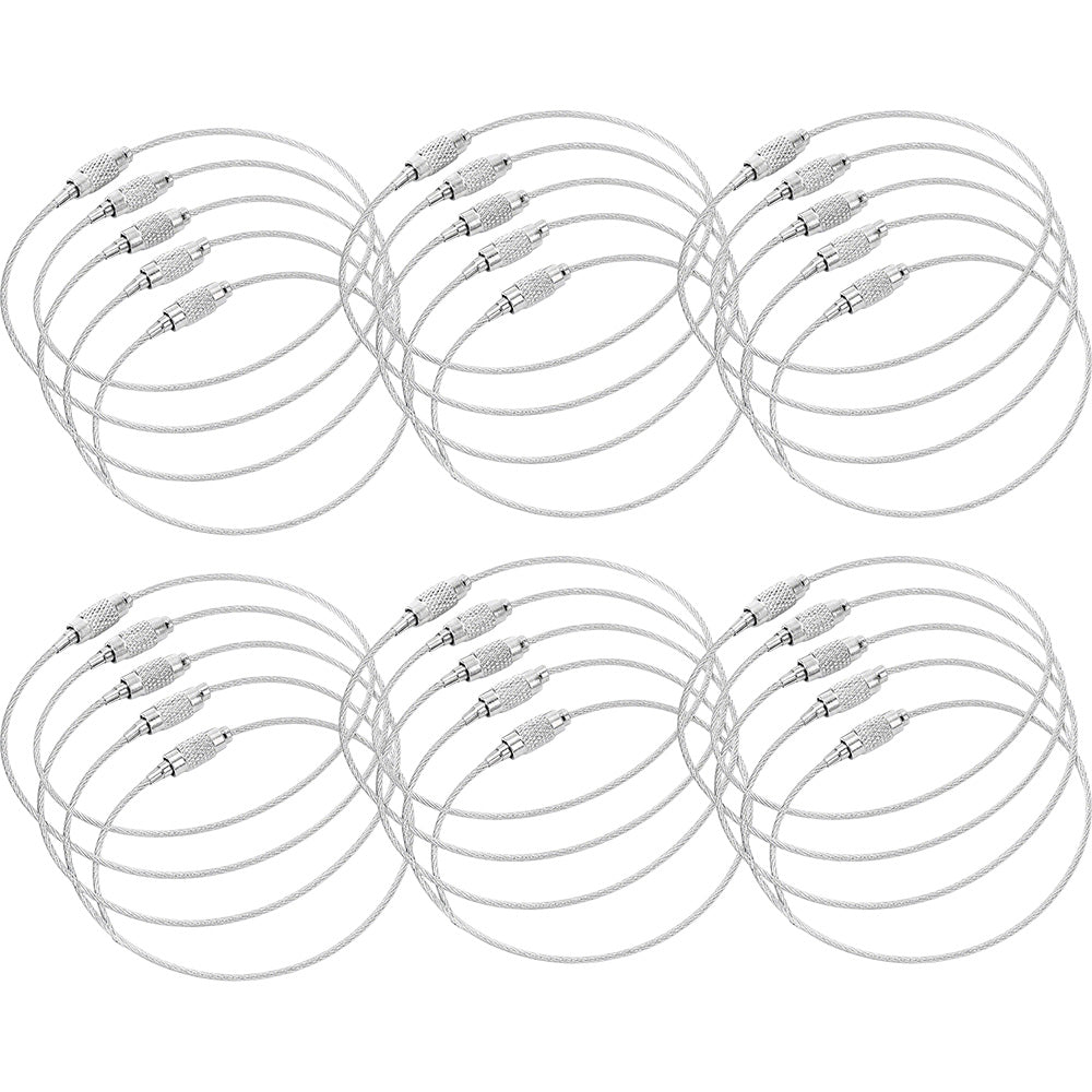30 PCS Durable Stainless Steel Wire Rope Keychain