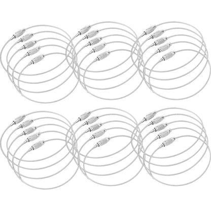 30 PCS Durable Stainless Steel Wire Rope Keychain