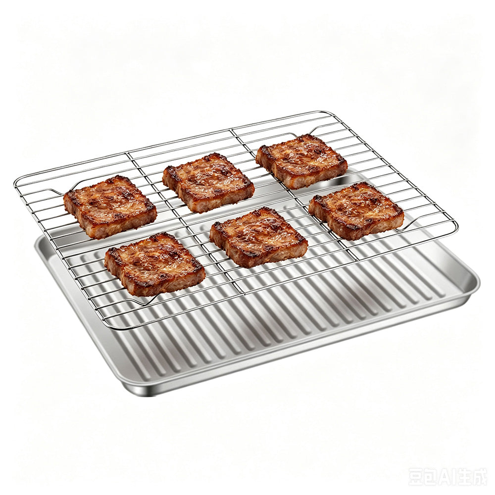 304 Stainless Steel Baking Sheet and Cooling Rack Set