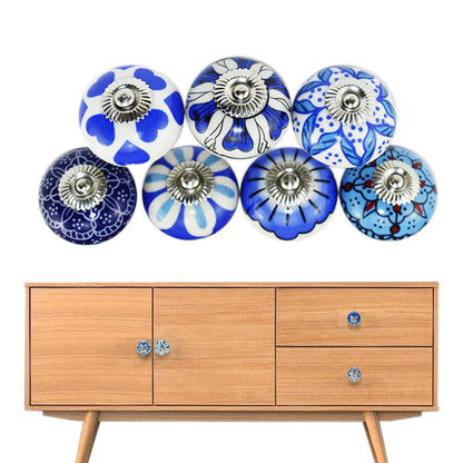 7Pcs Ceramic Cabinet Drawer Knobs ¨C Cupboard Door Handles and Pulls for Furniture