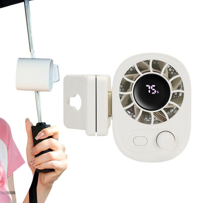 Car Clip-On Fan with LED Display ¨C 100-Speed Adjustable Portable Fan for Camping & Umbrella Use