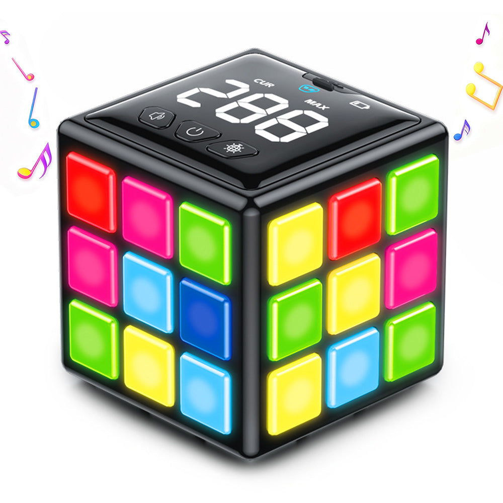 Rechargeable Handheld Game Cube with 15 Fun Brain & Memory Games Score Screen for Kids & Teens