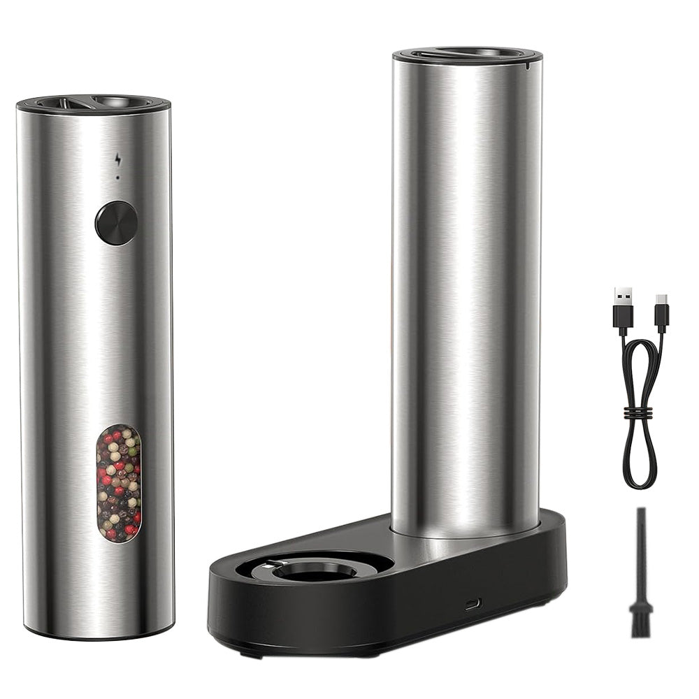 2Pcs Stainless Steel Salt and Pepper Grinder Set Shakers for Kitchen