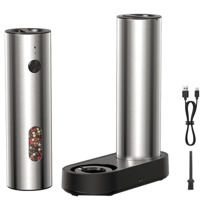 2Pcs Stainless Steel Salt and Pepper Grinder Set Shakers for Kitchen