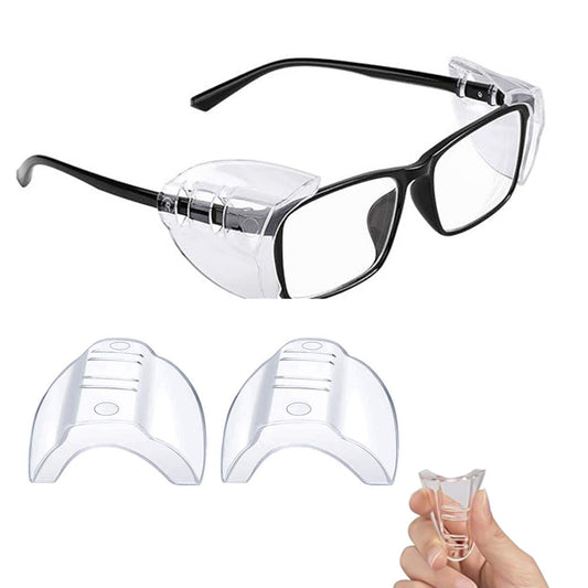 4-Pack Clear Side Shields Flexible Universal Eye Protection for Glasses