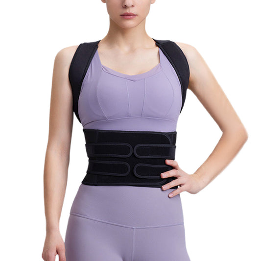 Posture Corrector  Adjustable Back Brace Support Strap Black