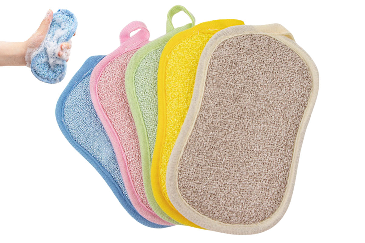 5Pcs Dish Sponge Kitchen Double Sided Sponges Scrub to Remove Stubborn Stains