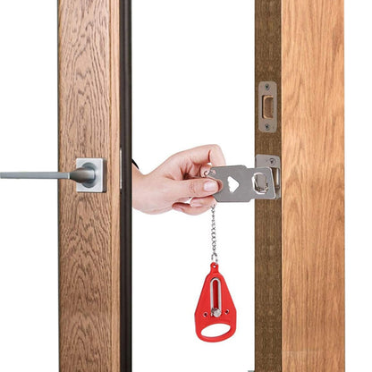 Portable Door Lock Travel Security Device for Hotel Home Apartment Bedroom-Red