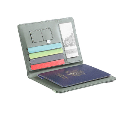 RFID Blocking Passport Holder Travel Passport Wallet Card Holder Green