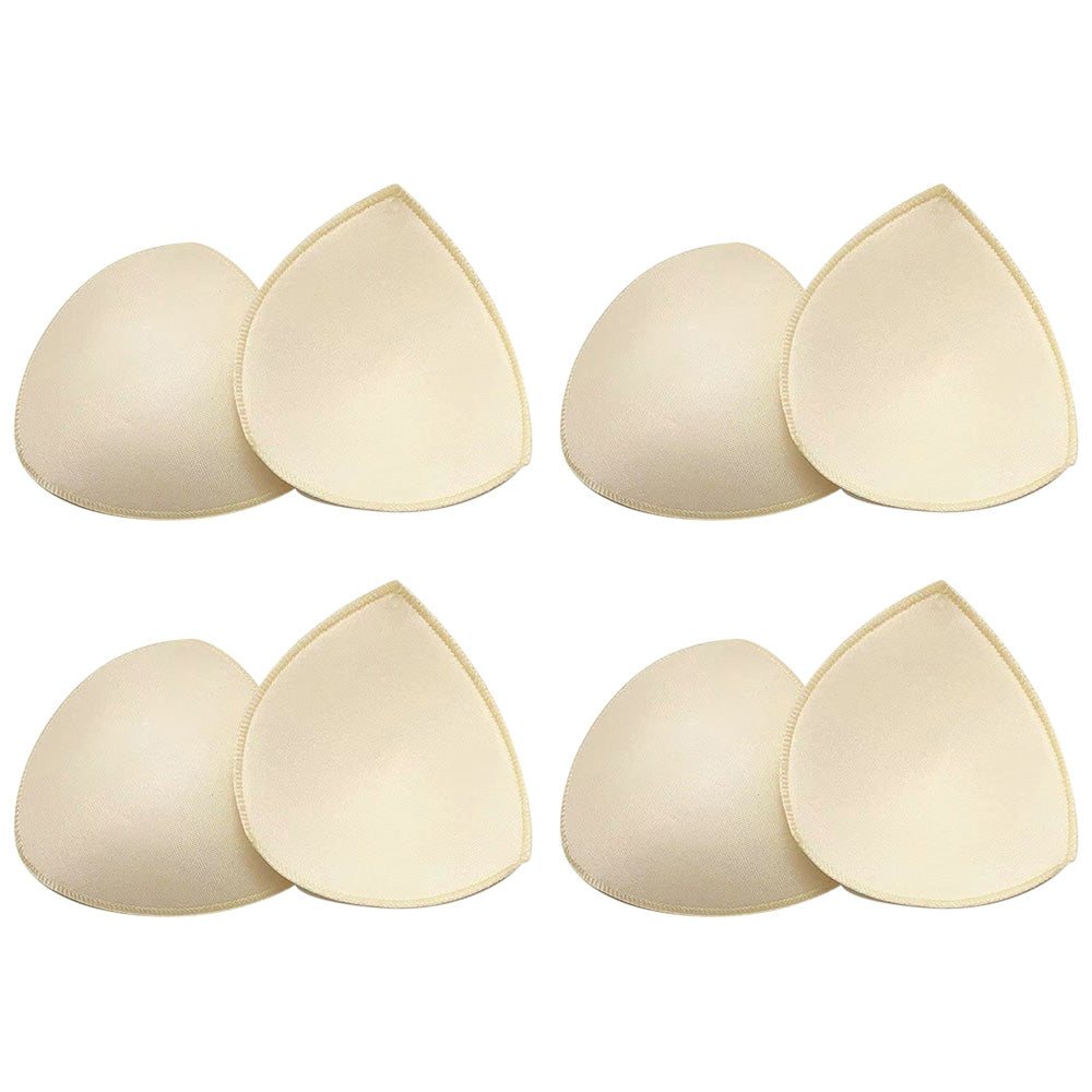 4 Pairs Triangle Replacement Foam Bra Pad Inserts - Nude