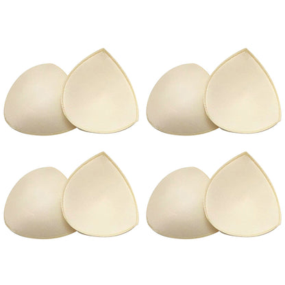 4 Pairs Triangle Replacement Foam Bra Pad Inserts - Nude