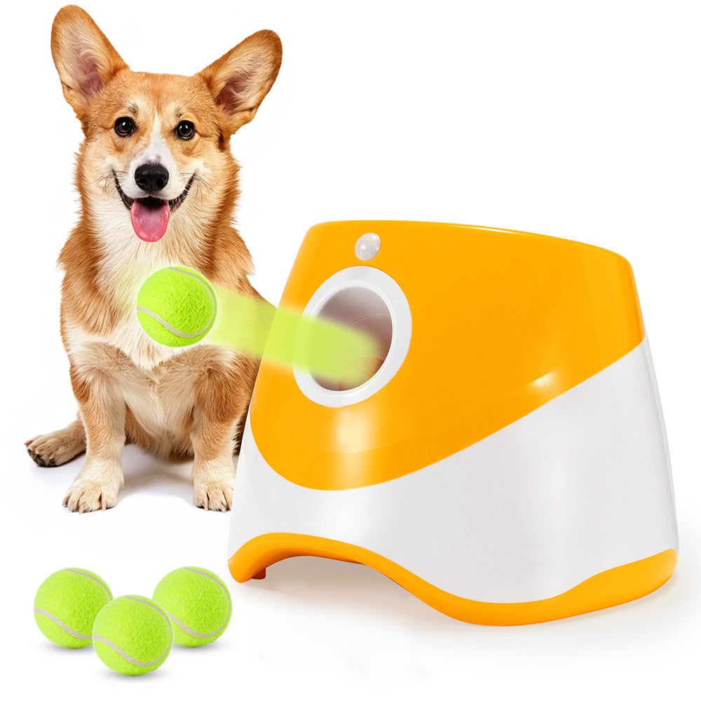Automatic Dog Tennis Ball Launcher with 3 Balls - Orange