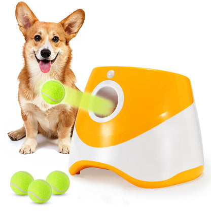 Automatic Dog Tennis Ball Launcher with 3 Balls - Orange